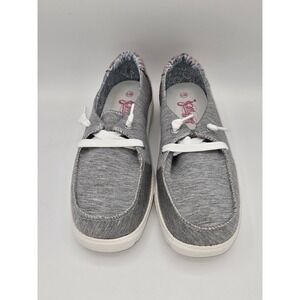 Jellypop Los Angeles Casual Canvas Boat Shoes Gray Comfort Loafers Size 9.5